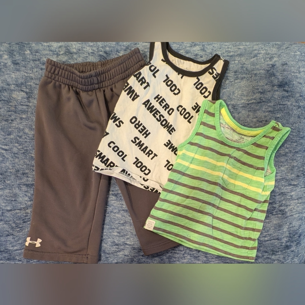 Under Armour 18M Gray Sweatpants And 2 Tank Tops
